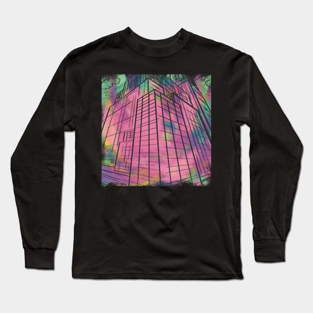 Anime buildings Long Sleeve T-Shirt by Xatutik-Art